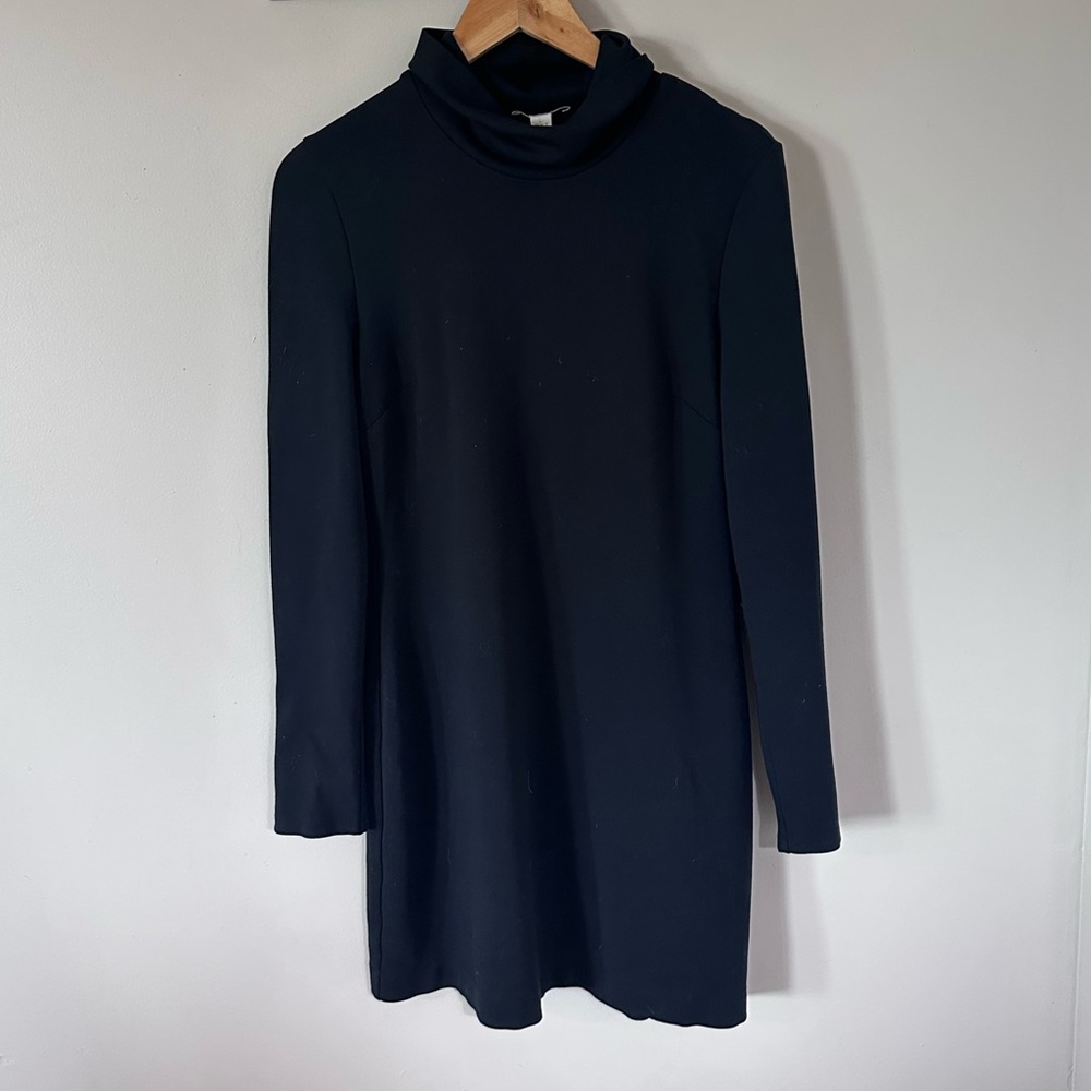 Boston Proper Classic Black Long Sleeve Dress Zipper Sleeves